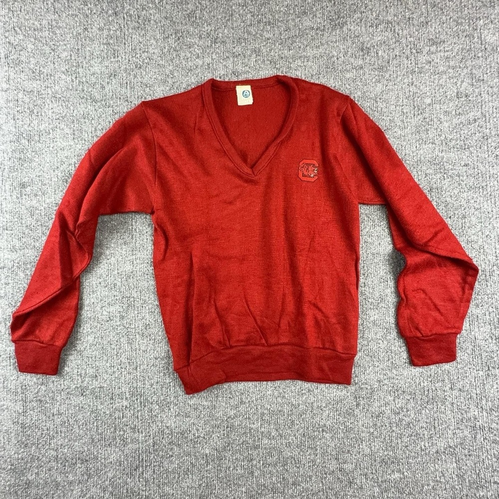 VTG South Carolina Gamecocks Sweater Boys Large Red NCAA Football College Artex
